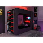 https://furniture123.co.uk/Images/FOL105315_3_Supersize.jpg?versionid=3 High Sleeper Gaming Pod Bed with Desk and Storage in Dark Grey - Loftpod Solo 1 Kids Avenue