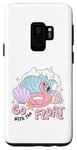 Galaxy S9 Flamingo Go With The Float Summer Pool Party Vacation Cruise Case