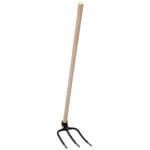 Draper Expert Garden Hoe Fork 3 Prong Hand Cultivator Tool Solid Ash Wood Handle
