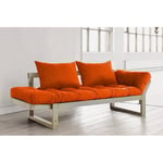 Inside75 Banquette méridienne style scandinave futon orange EDGE couchage 75*200cm