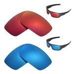 Walleva Polarized Fire Red + Ice Blue Lenses For Oakley Crankshaft Sunglasses