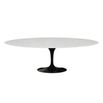 Knoll - Saarinen Oval Table - Matbord 244 x 137 cm Svart underrede skiva i Vit laminat - Matbord