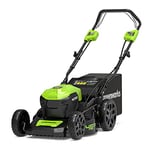 Greenworks GD40LM46SP Self Propelled Cordless Lawnmower with Brushless Motor for Larger Lawns up to 600m², 46cm Cutting Width, 55L Bag WITHOUT 40V Battery and Charger, 3 Year Guarantee