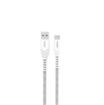 Busy USB-C Laddkabel Nylonflätad Vit 100W 2m