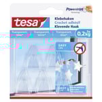 Tesa Självhäftande krok transparent 0,2 kg | 5st
