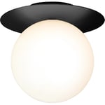 Liila 1 Wall/Ceiling Lamp 255 mm, Black / Opal
