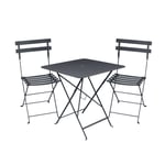 Fermob - Bistro matgrupp bord 71cm & 2 metall stolar anthracite - Matgrupper utomhus