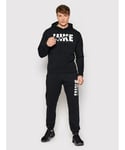 Nike Mens Fleece Hooded Pullover Tracksuit in Black Cotton - Size Large