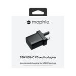 Mophie 20W Fast Charging Mains Adapter USB-C Port Retail Box for Apple iPhone 15