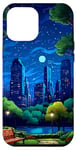 iPhone 15 Plus New York City Evening Stars Retro Pixel art Case