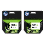 2x Original HP 303XL Black 12ml Ink Cartridges For HP ENVY Photo 7830 Printer