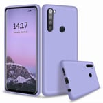 YaMiDe Liquid Silicone Case for Xiaomi Redmi Note 8, with [Screen Protector], Anti-fingerprint Silicone Shockproof Gel Rubber Case Cover Light Purple