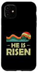 Coque pour iPhone 11 T-shirt chrétien « He Is Risen Sun Resurrection Easter »