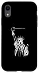 Coque pour iPhone XR One Line Art Dessin Lady Liberty