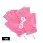 USB uppvärmda handskar Thermal handvärmare Elvärmehandske för inomhuskontorscykel Cykelhandske Säkerhet 5V Pure Pink 5V