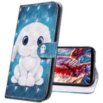 MRSTER Samsung A20e Case Leather, Flip 3D Premium Soft PU Leather Wallet Cover with Stand Magnetic Card Holder Shockproof Protective Case for Samsung Galaxy A20e. CY Cute Rabbit