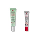 Erborian - Lot de 2 poduits : 1 Crème Teintée Anti-Rougeur CC Red Correct - Vert + 1 CC Eye Crème Contour des Yeux à la Centella Asiatica - Clair - Cosmétique Coréen