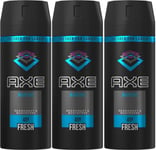 3 x Axe Deodorant Body Spray150ml - Marine