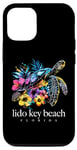 iPhone 15 Pro Lido Key Beach Florida Sea Turtle Flowers Surfer Souvenir Case