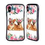 Official Monika Strigel Corgi Fawn Lace Flower Friends 2 Hybrid Case Compatible for Apple iPhone XS Max