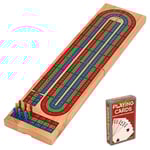 1 set Cribbage bräde sällskapsspel massivt trä fest bräde spel bräde Cribbage kort bräde [DB] As Shown 37.5X9.5cm