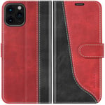 Mulbess iPhone 12 Pro Max Case, iPhone 12 Pro Max Phone Cover, Stylish Flip Leather Wallet Phone Case for iPhone 12 Pro Max 5G (6.7 Inch), Wine Red