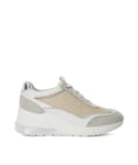 Dune London Womens Ladies Ellming - Contrast Panel Wedge Trainers - Natural - Size UK 6
