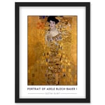 Gustav Klimt Portrait Of Adele Bloch-Bauer I The Lady in Gold Painting Artwork Framed Wall Art Print A4