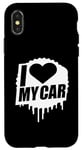 Coque pour iPhone X/XS J'aime ma voiture Turbo Cars Fast Driver Racing Driving Heart