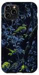 Coque pour iPhone 11 Pro Oiseaux lumineux vert camouflage nuit