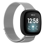 Milanese Loop Armband Fitbit Versa 4/Sense 2 Silver (Storlek: S)