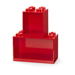 Room Copenhagen 41171730 Ensemble de tablettes de Briques Lego, 2 pièces, Rouge, One Size