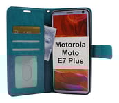 Crazy Horse Wallet Motorola Moto E7 Plus (Turkos)