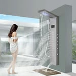 LED Rainfall Shower Panel Column Tower Bathroom Shower Mixer Massage Jets System
