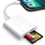 SD Card Reader for iPhone iPad,Oyuiasle Trail Game Camera SD Card Reader Viewer,Memory Card Reader Adapter with SD & MicroSD card slots,Plug and Play