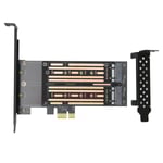 M.2 SATA SSD NGFF till PCIe-adapter Upp till 6 Gbps NCQ MSI-stödd Plug and Play Dubbel M.2 PCIe-adapter för stationära chassi
