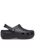 Crocs Classic Crocs Platform Clog Wedge - Black, Black, Size 7, Women