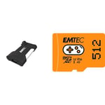 Emtec - Pack Gaming : Disque SSD Externe X210G 500 Go + Carte Mémoire microSD 512GB - Pack De 2