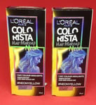  2 x Colorista Hair Makeup 1 Day Neon Yellow Highlights for Light Blondes.