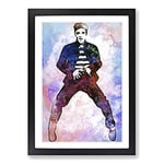 Big Box Art Elvis Presley The Jailhouse Rock in Abstract Framed Wall Art Picture Print Ready to Hang, Black A2 (62 x 45 cm)