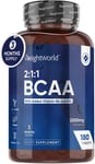 BCAA Tablet 2000Mg per Serving - 180 Protein Tablets (3 Months Supply) - 2:1:1 B