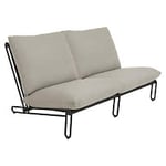 Brafab Blixt 2-sits soffa aluminium svart och dyna tyg beige