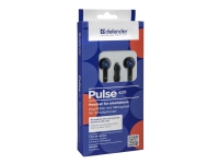 Defender Pulse 420 - Hörlurar med mikrofon - inuti örat - kabelansluten - 3,5 mm kontakt - ljudisolerande - svart, blå