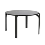HAY - Rey Table Deep black waterbased lacq. beech frame, 128xH74,5 Vulcano laminate tabletop - Svart - Matbord - Trä