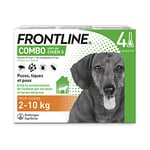 FRONTLINE Combo Chien - Anti-puces et anti-tiques pour chien - 2-10kg - 4 pipettes