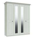 One Call Furniture Rendlesham 4 Door 2 Mirror Wardrobe - White