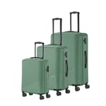 travelite 4-wheel suitcase set 3 pieces sizes L/M/S, luggage series BALI: ABS hard shell trolleys with TSA combination lock (hand luggage suitcase without TSA)