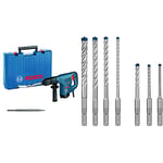 Bosch Professional Schlaghammer GSH 3 E (inkl. Fliesenmeißel, Spitzmeißel, Zusatzhandgriff, im Koffer) + 7x Expert SDS plus-7X Hammerbohrer Set (für Stahlbeton, Ø 5-12 mm, Zubehör)