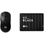 Logitech G PRO Wireless Gaming Mouse with WD_BLACK P10 4TB Game Drive for On-The-Go Access To Your Game Library