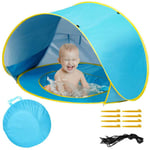 BAKAJI Sunshade Tente de jeux pour enfants Mini piscine pliable portable pop-up